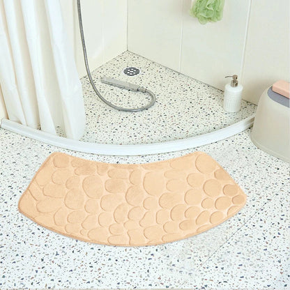 Curved Non-Slip Pebble Bath Mat