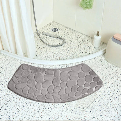 Curved Non-Slip Pebble Bath Mat