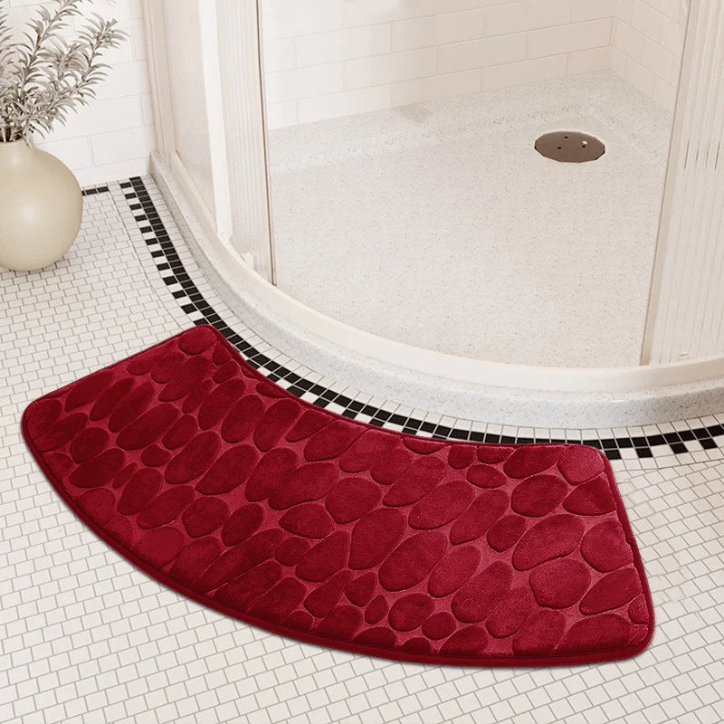 Curved Non-Slip Pebble Bath Mat