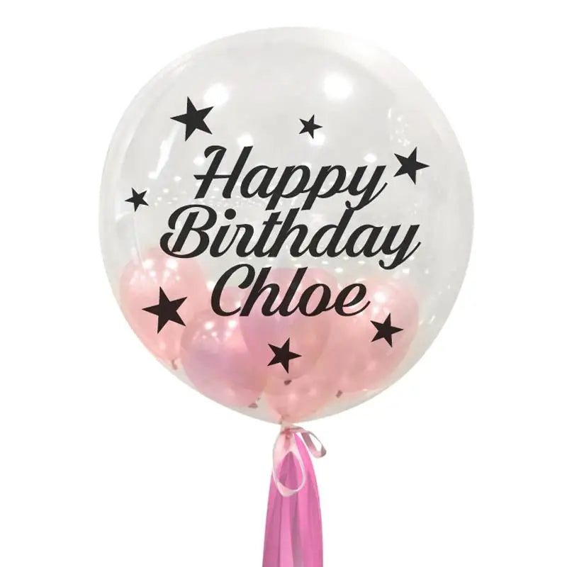 Custom Clear Balloon with Personalised Stickers