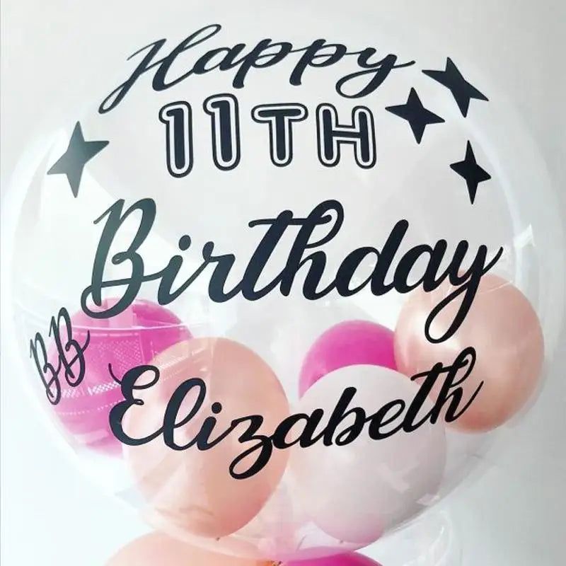 Custom Clear Balloon with Personalised Stickers