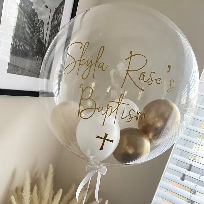 Custom Clear Balloon with Personalised Stickers