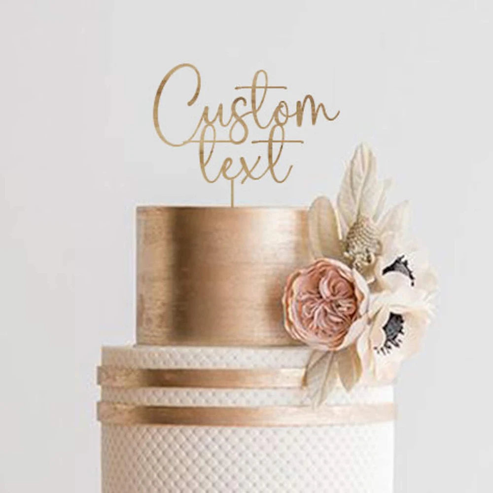 Custom Gold Acrylic Cake Topper