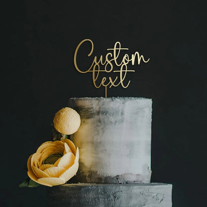 Custom Gold Acrylic Cake Topper