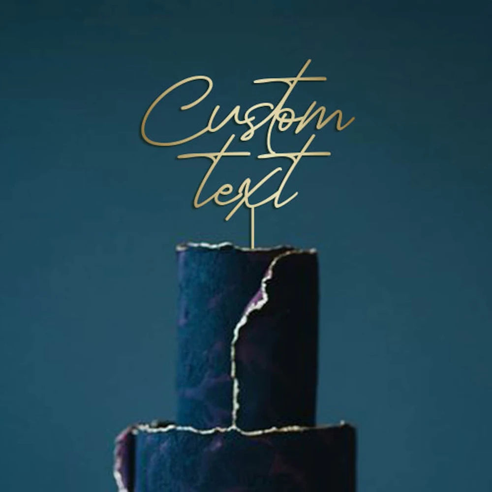 Custom Gold Acrylic Cake Topper