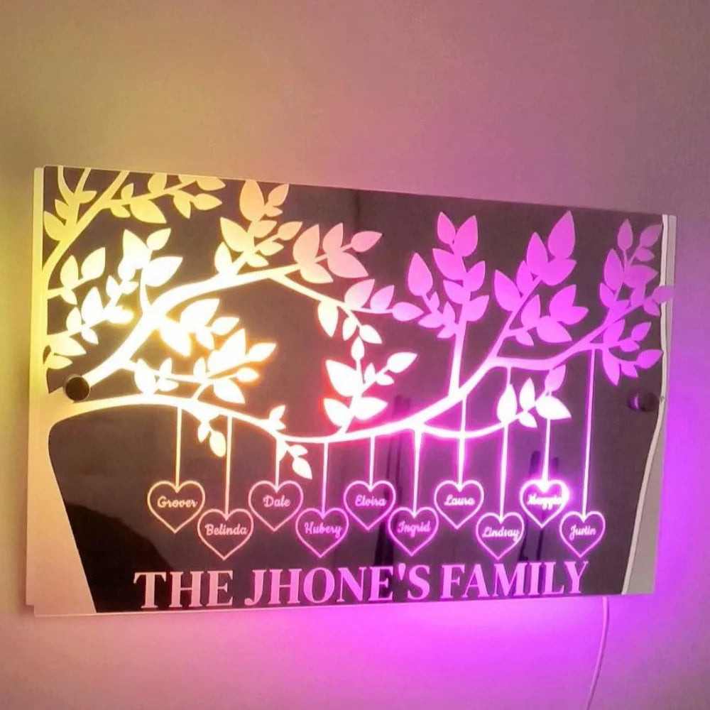 Custom LED Name Light Mirror