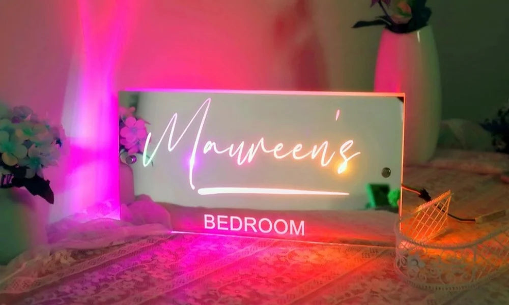 Custom LED Name Light Mirror