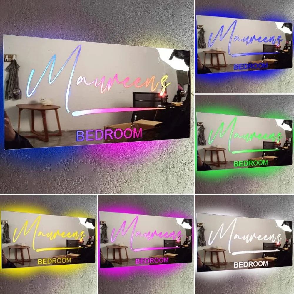 Custom LED Name Light Mirror