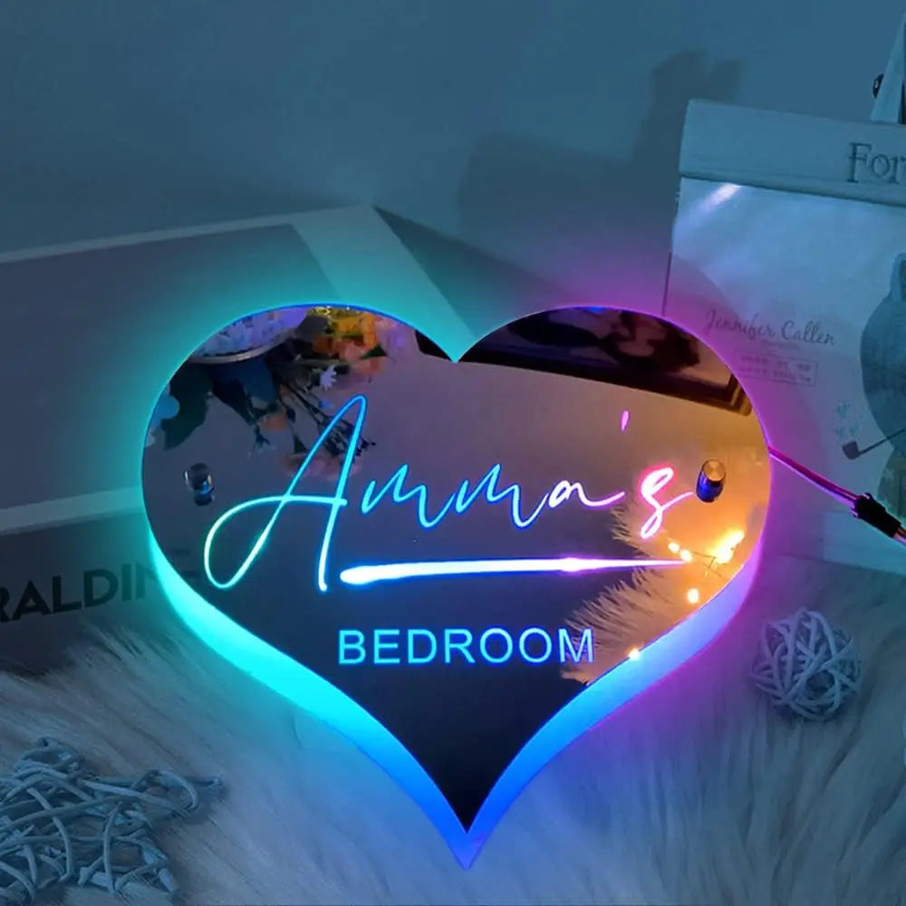 Custom LED Name Light Mirror