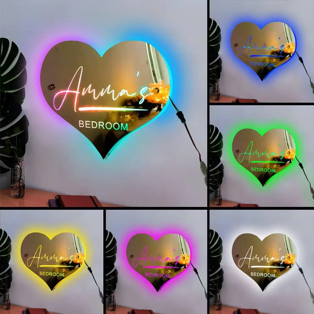 Custom LED Name Light Mirror