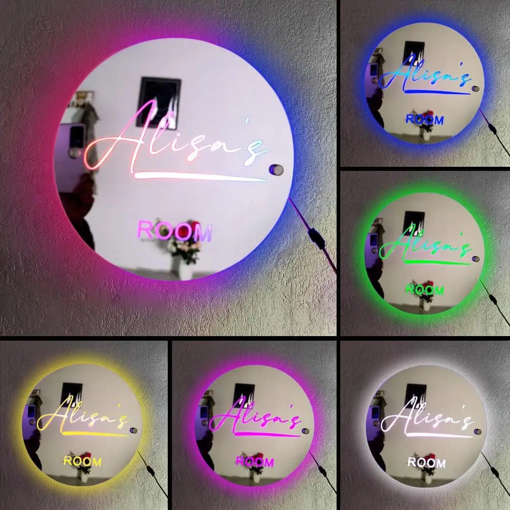 Custom LED Name Light Mirror