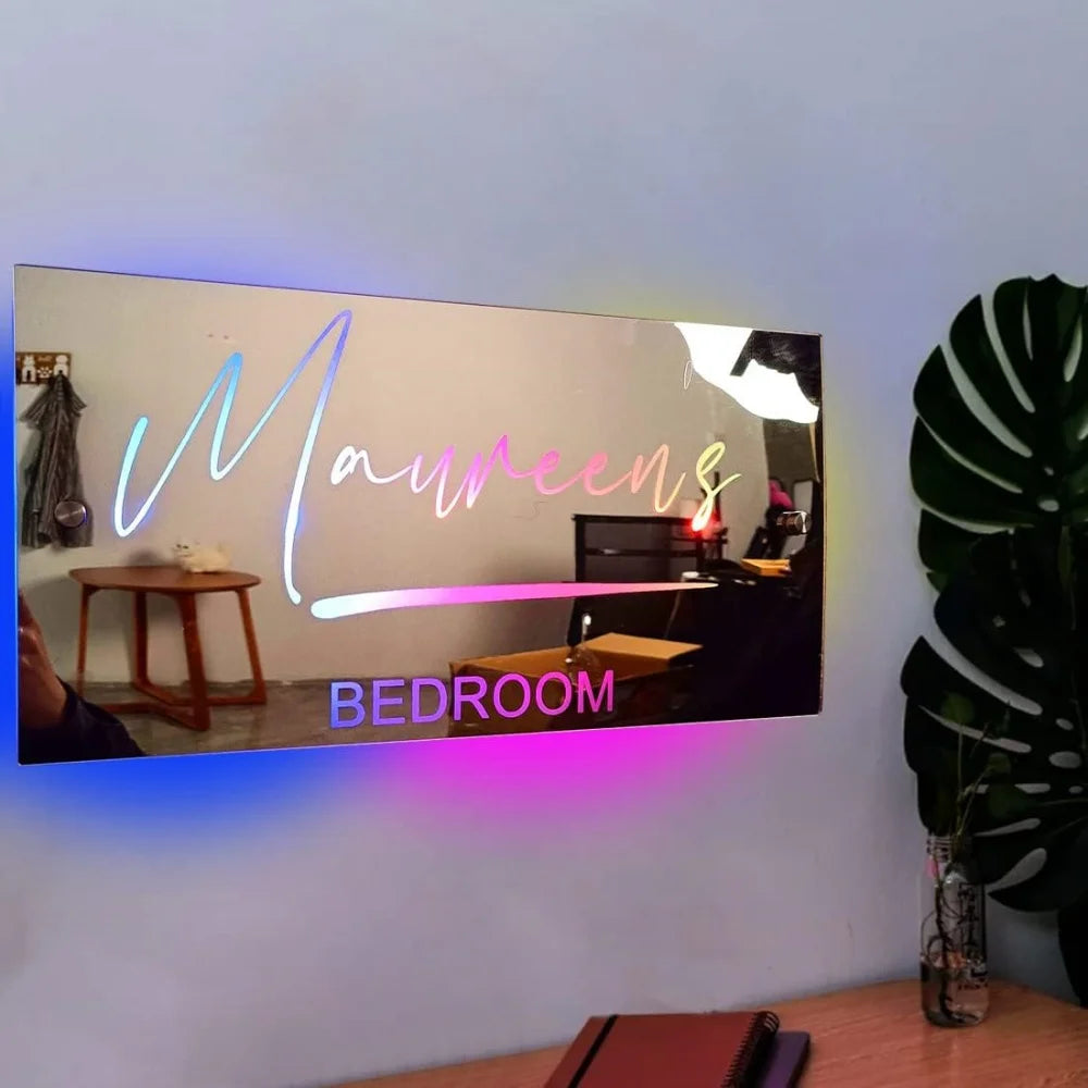 Custom LED Name Light Mirror