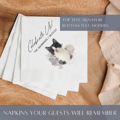 Custom Pet Photo Cocktail Napkins