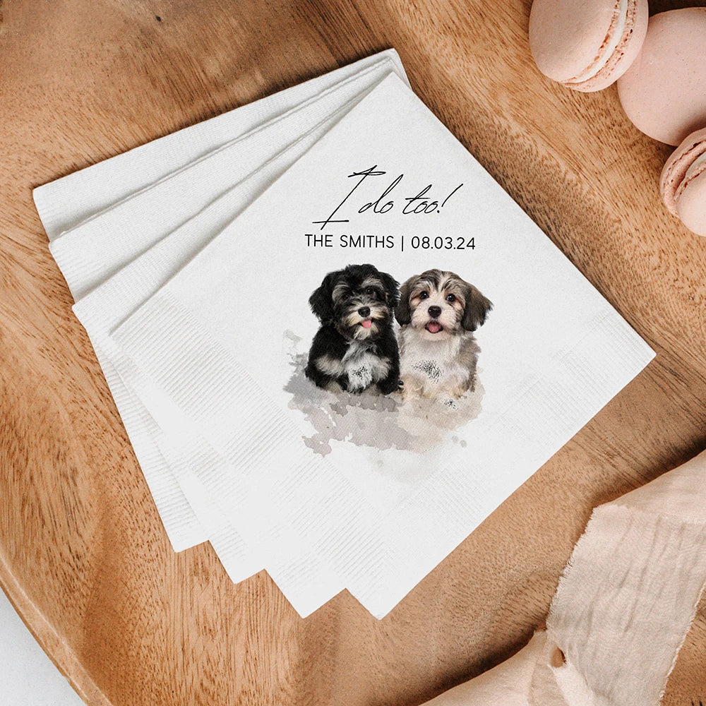 Custom Pet Photo Cocktail Napkins