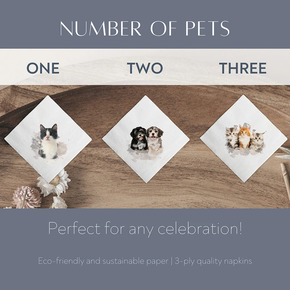 Custom Pet Photo Cocktail Napkins