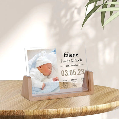 Custom Wooden Birth Announcement Frame