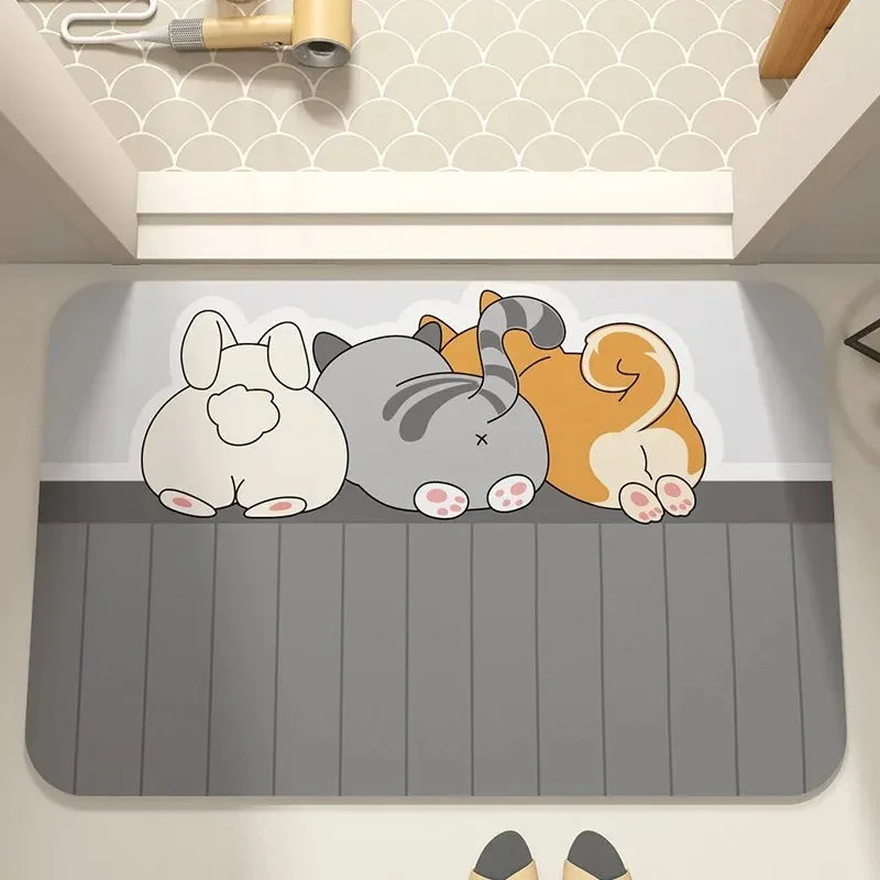 Cute Cartoon Dog Absorbent Mat