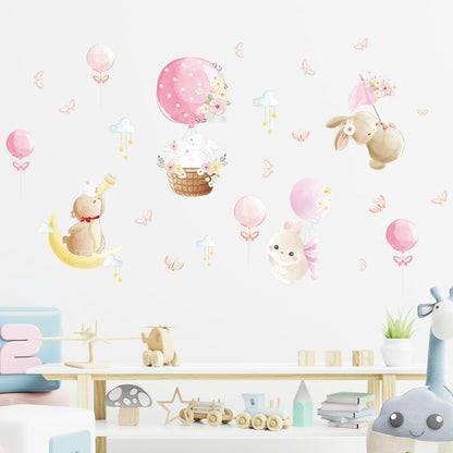 Cute Cartoon Rabbit Wall Stickers