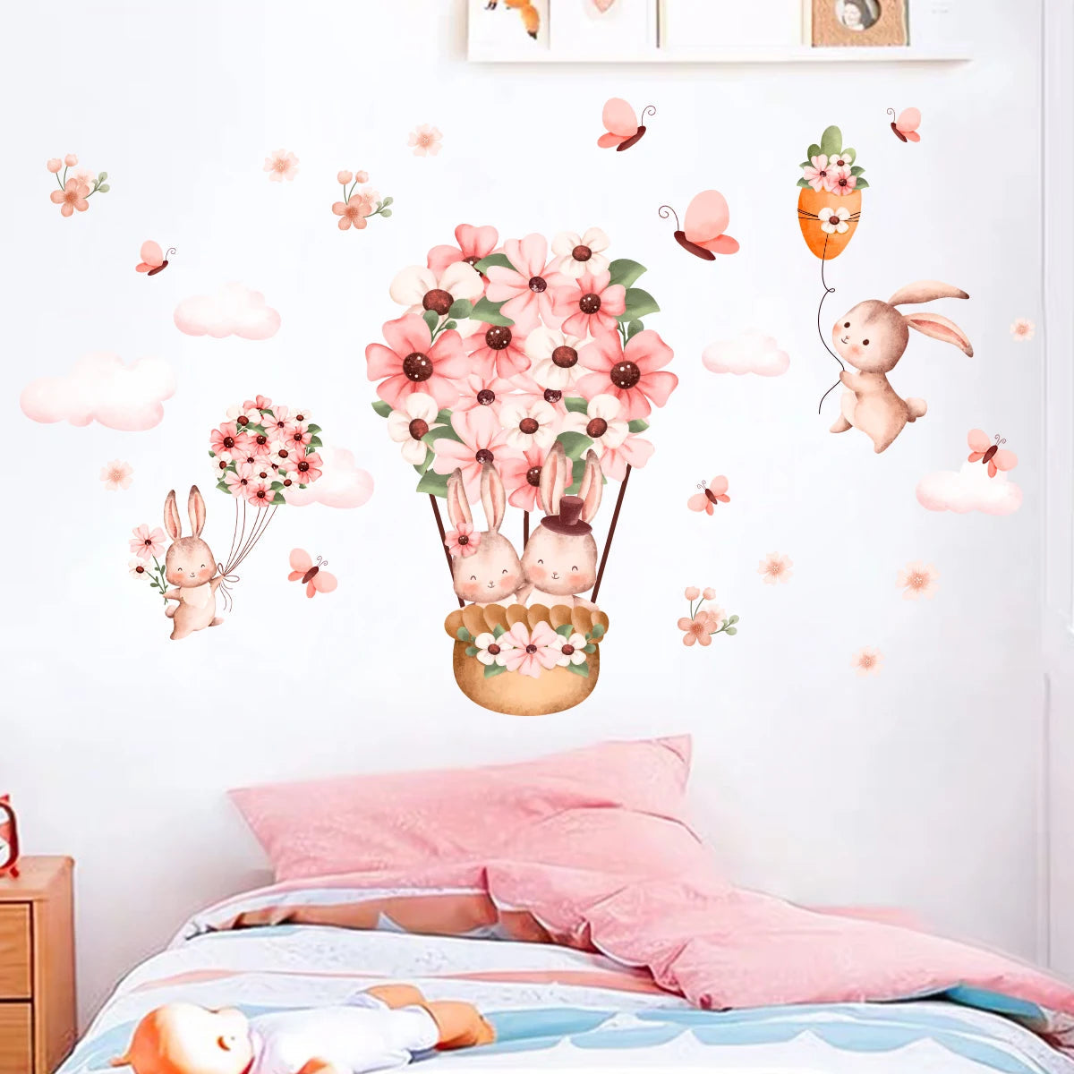 Cute Cartoon Rabbit Wall Stickers