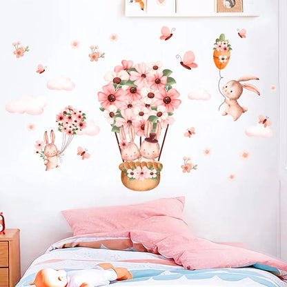 Cute Cartoon Rabbit Wall Stickers