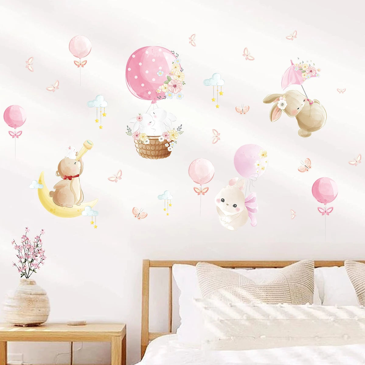 Cute Cartoon Rabbit Wall Stickers