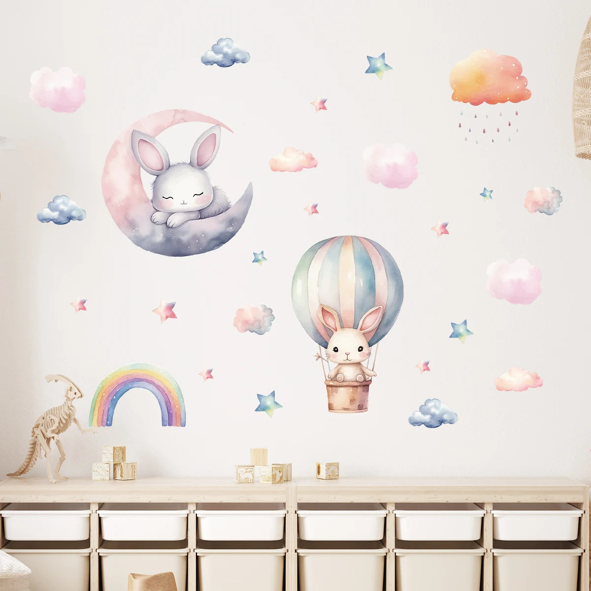 Cute Cartoon Rabbit Wall Stickers