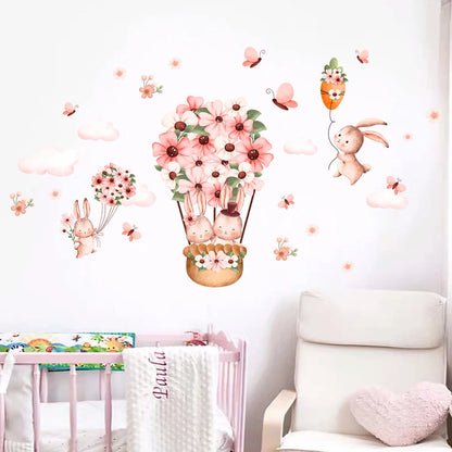 Cute Cartoon Rabbit Wall Stickers