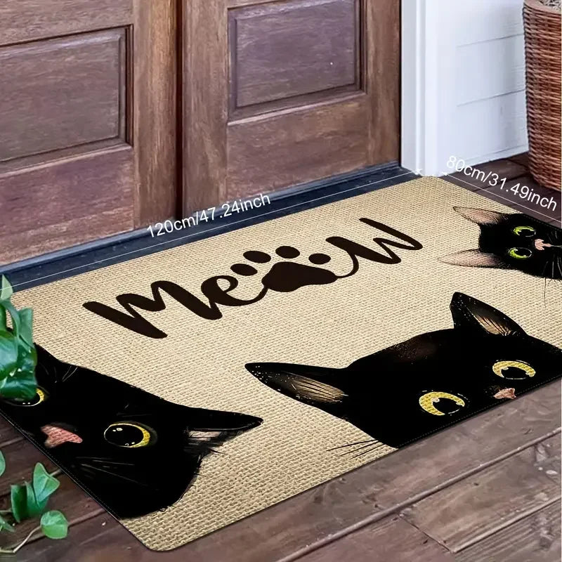 Cute Cat Velvet Non-Slip Carpet