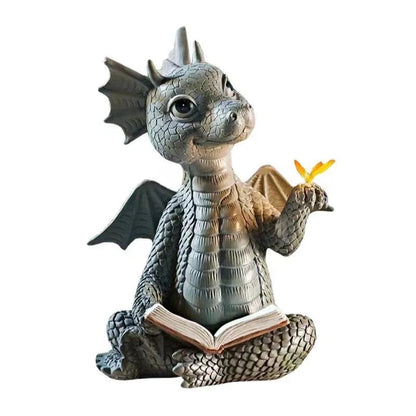 Cute Dragon Dinosaur Book Figure