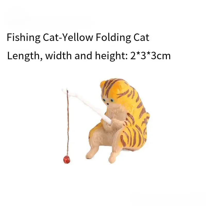 Cute Fishing Cat Figurine Decor