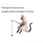 Cute Fishing Cat Figurine Decor