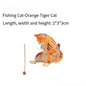 Cute Fishing Cat Figurine Decor