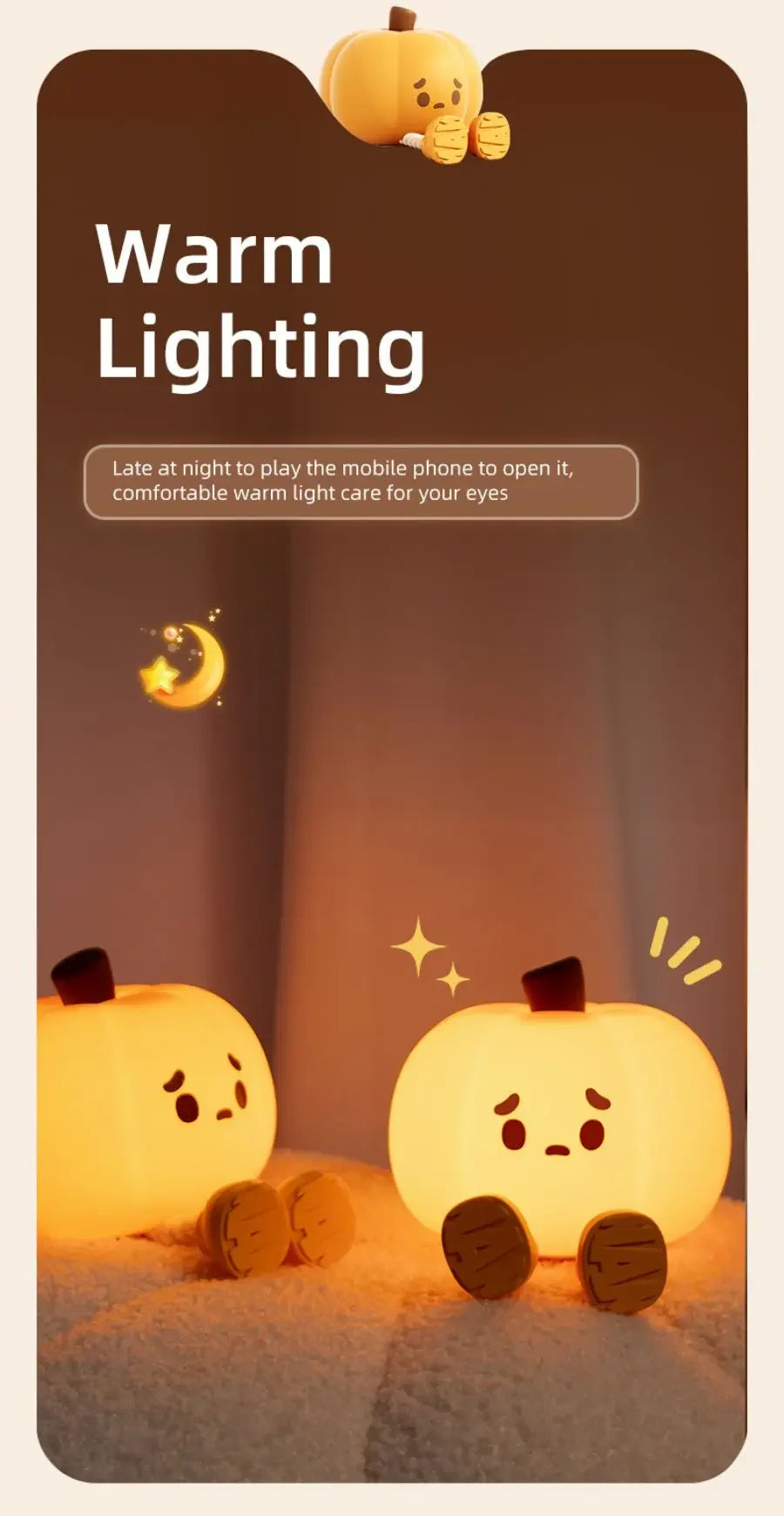 Cute Pumpkin Silicone Night Light