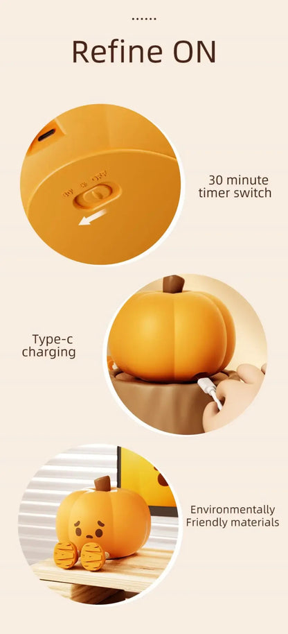 Cute Pumpkin Silicone Night Light