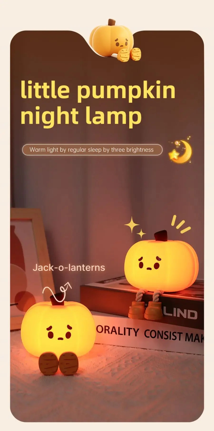 Cute Pumpkin Silicone Night Light