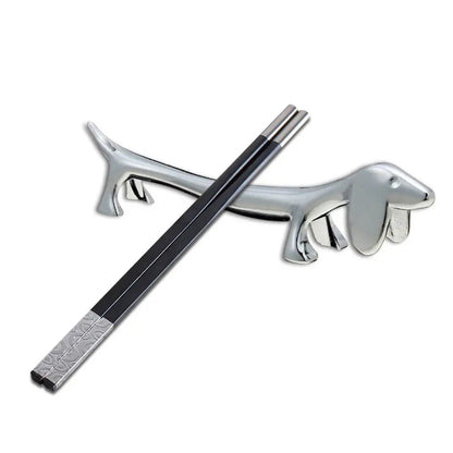 Cute Puppy Stainless Steel Chopstick Holder