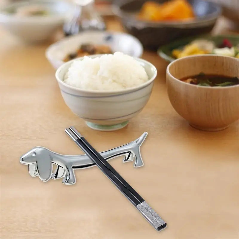 Cute Puppy Stainless Steel Chopstick Holder