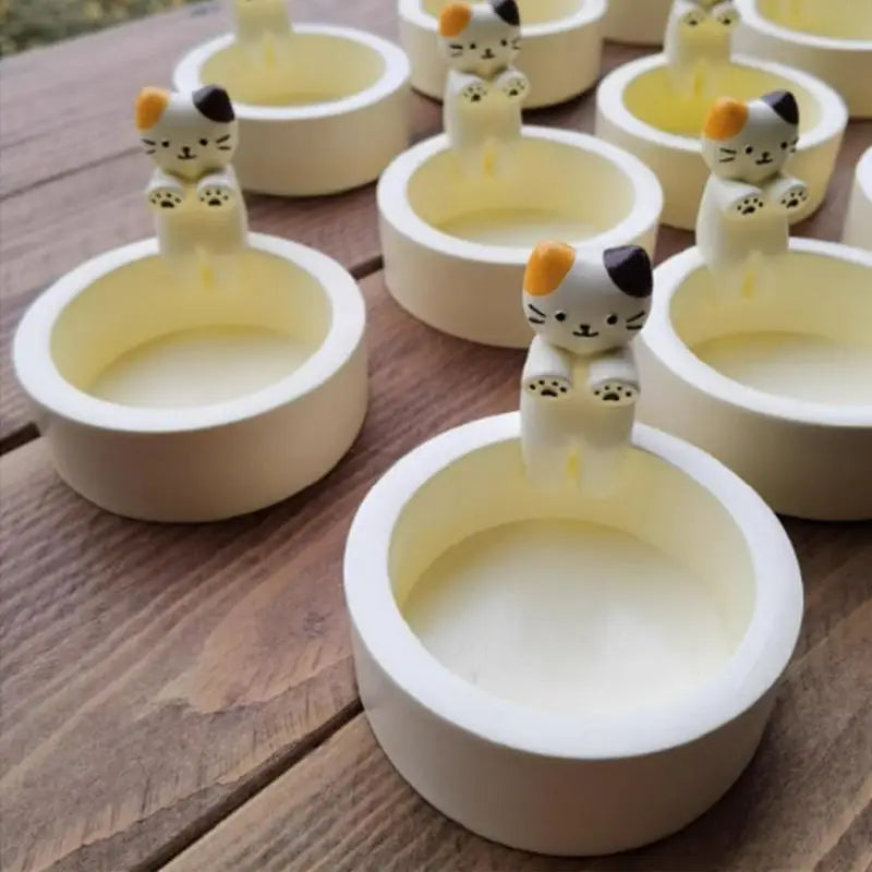 Cute Resin Kitten Candle Holder