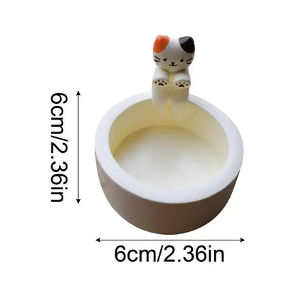 Cute Resin Kitten Candle Holder