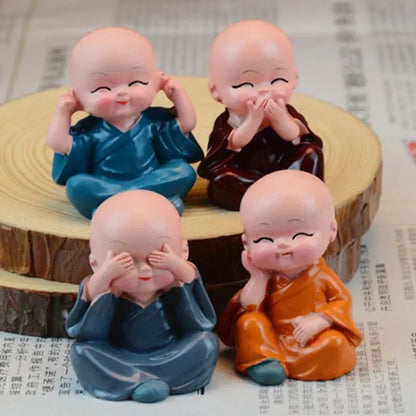 Cute Resin Monk Buddha Statues