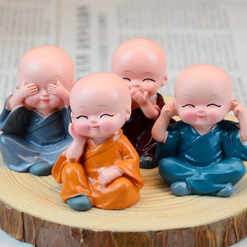 Cute Resin Monk Buddha Statues