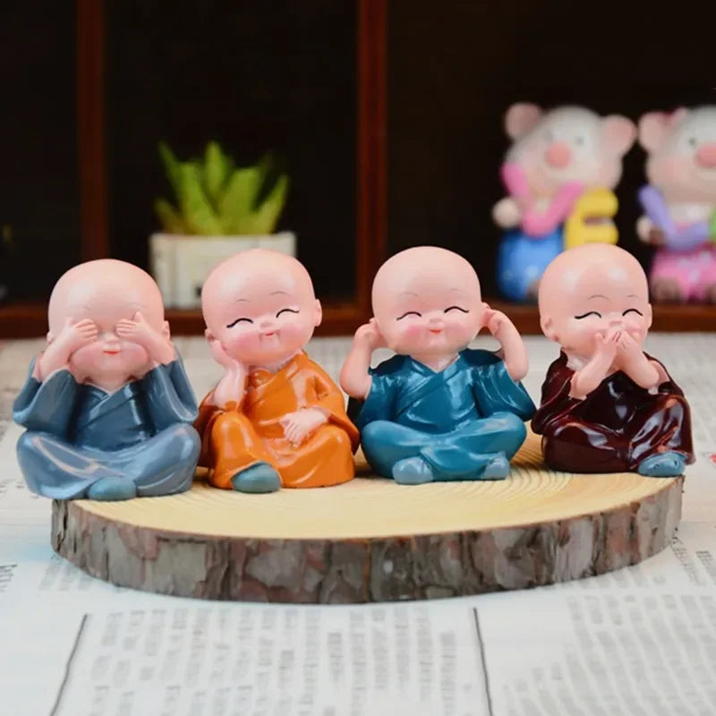 Cute Resin Monk Buddha Statues