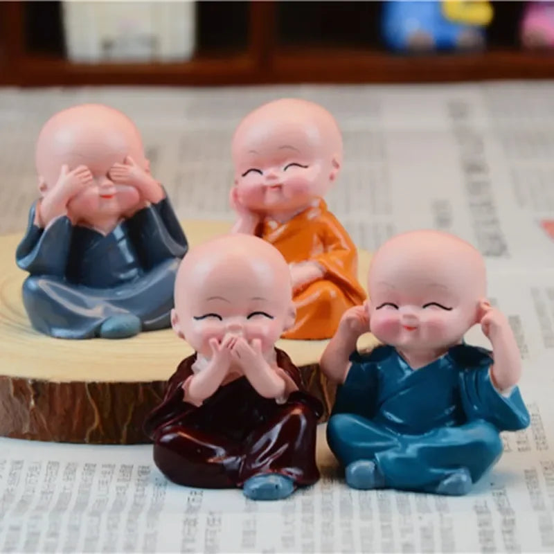 Cute Resin Monk Buddha Statues