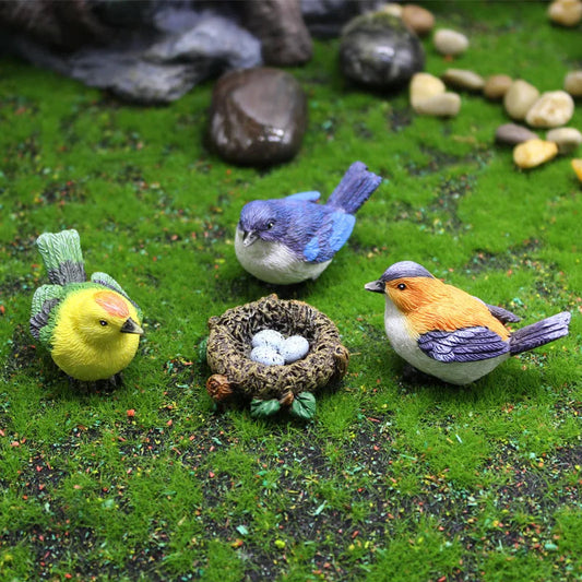 Cute Resin Parrot Nest Figurine