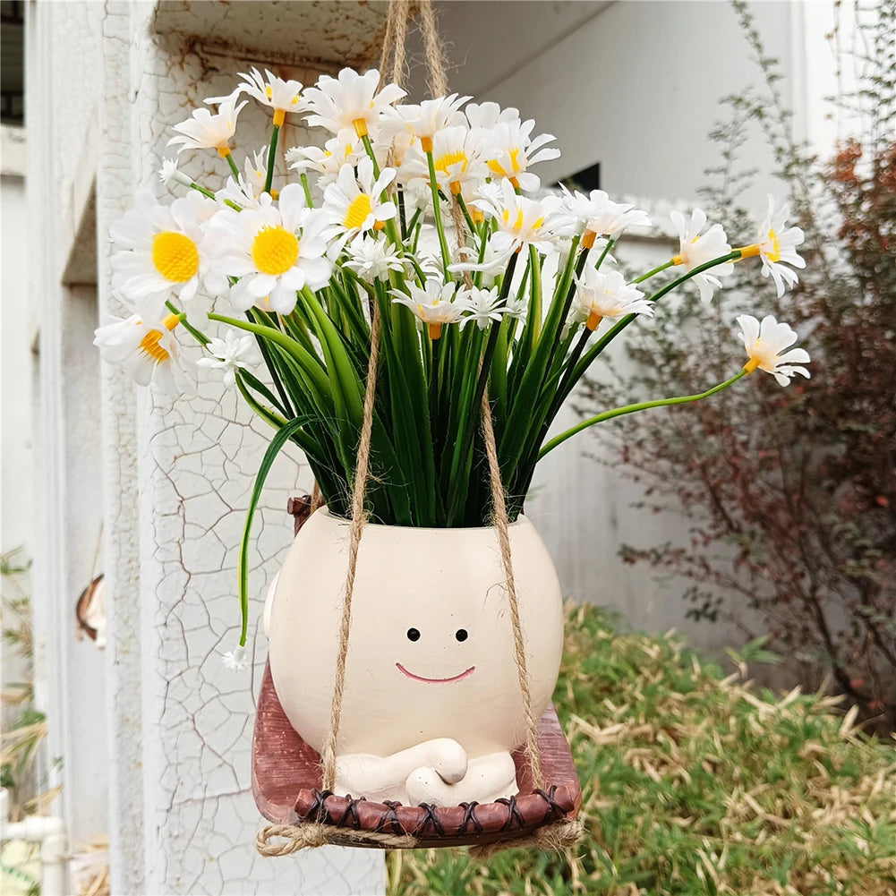 Cute Resin Smile Face Planter