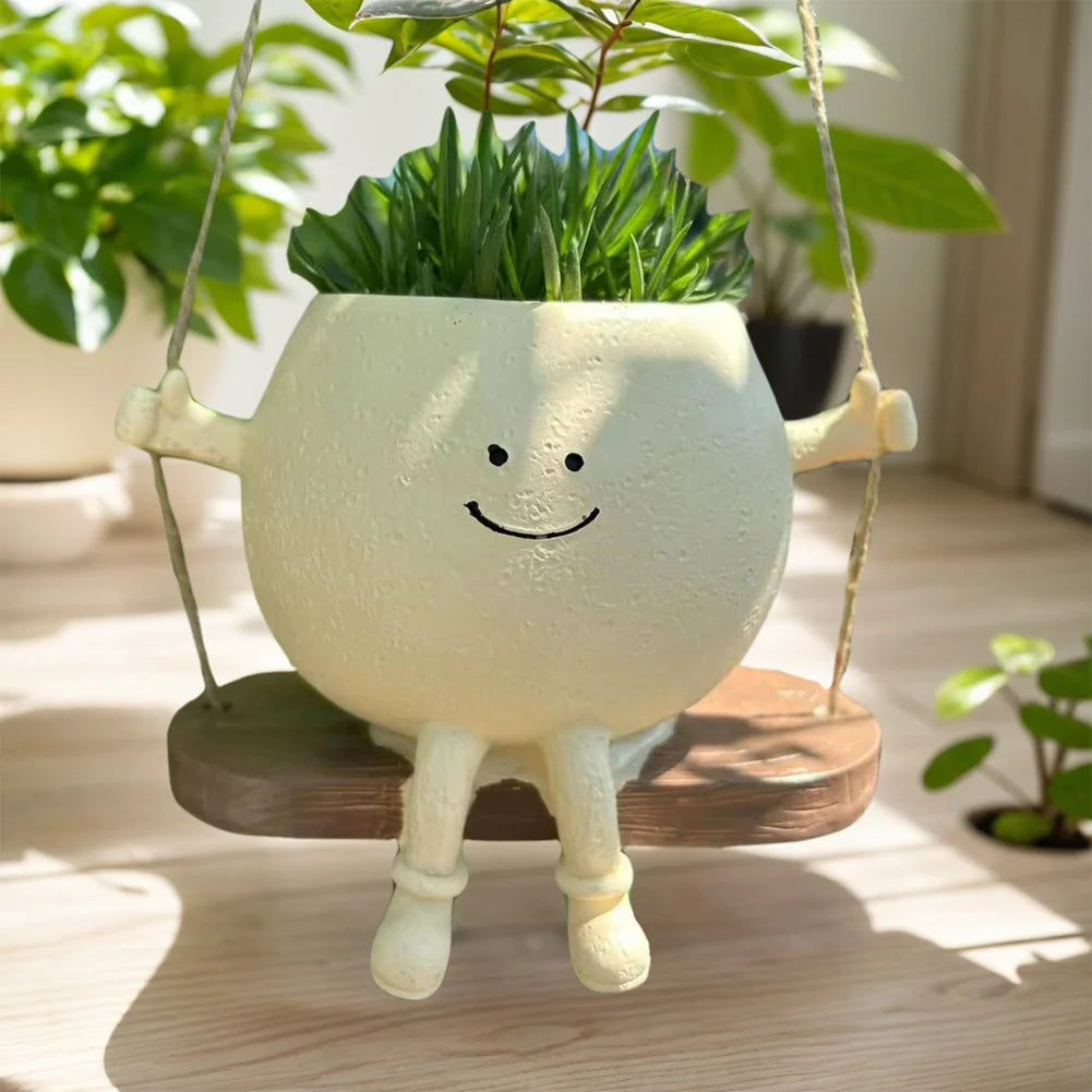 Cute Resin Smile Face Planter