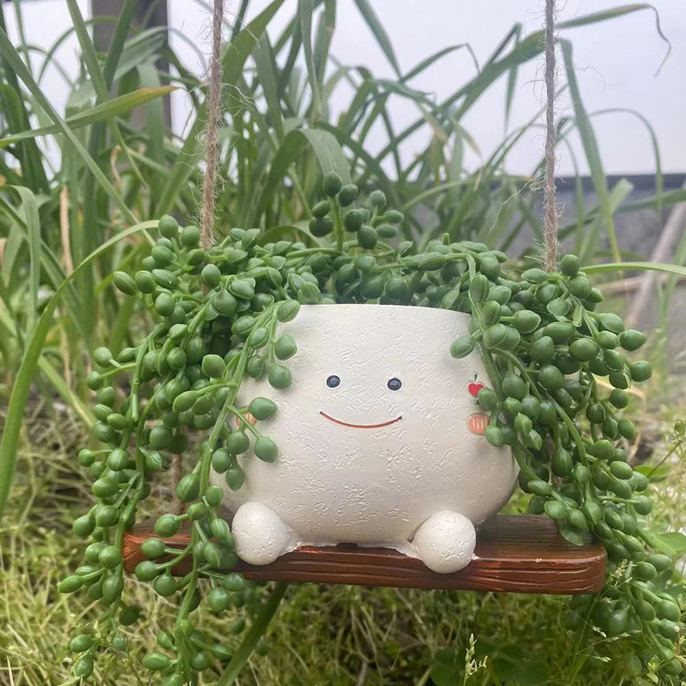 Cute Resin Smile Face Planter