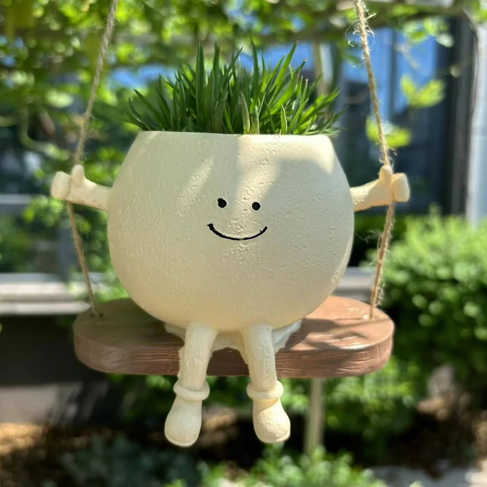 Cute Resin Smile Face Planter