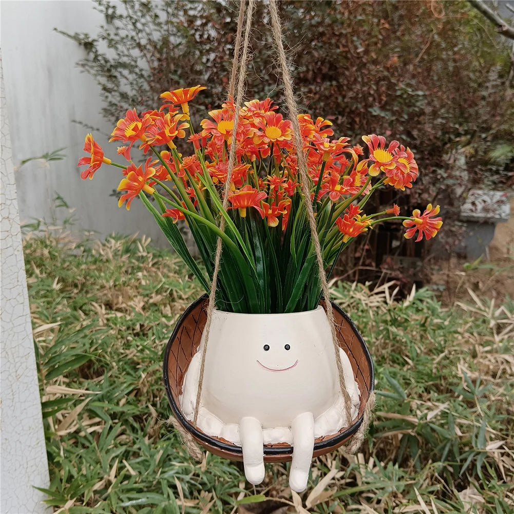 Cute Resin Smile Face Planter