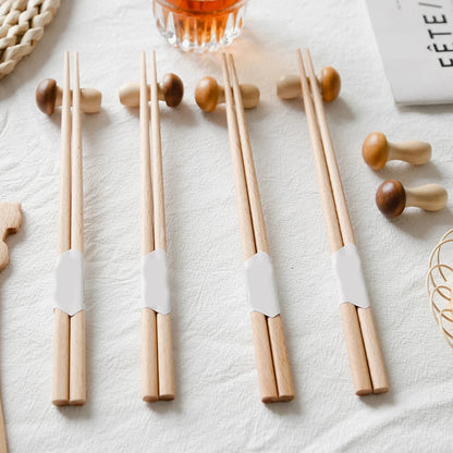 Cute Wooden Mushroom Chopstick Rests